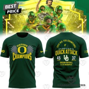 Oregon Ducks 2024 Big Ten Conference Champions Quack Attack 3D T-Shirt