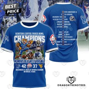 Scooters Coffee Frisco Bowl Champions Memphis Tigers 3D T-Shirt