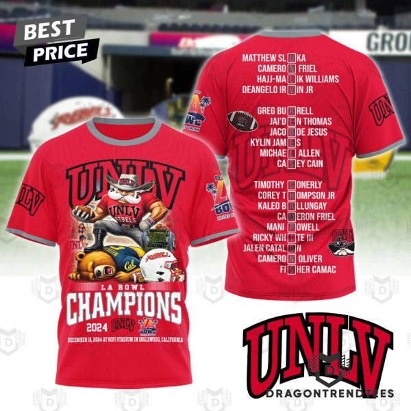 UNLV Rebels LA Bowl Champions 2024 3D T-Shirt