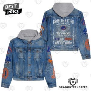 Boise State Broncos Football – Broncos Nation Bleed Blue Hooded Denim Jacket