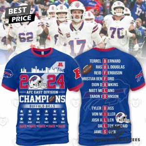 2024 Afc East Division Champions Buffalo Bills 3D T-Shirt