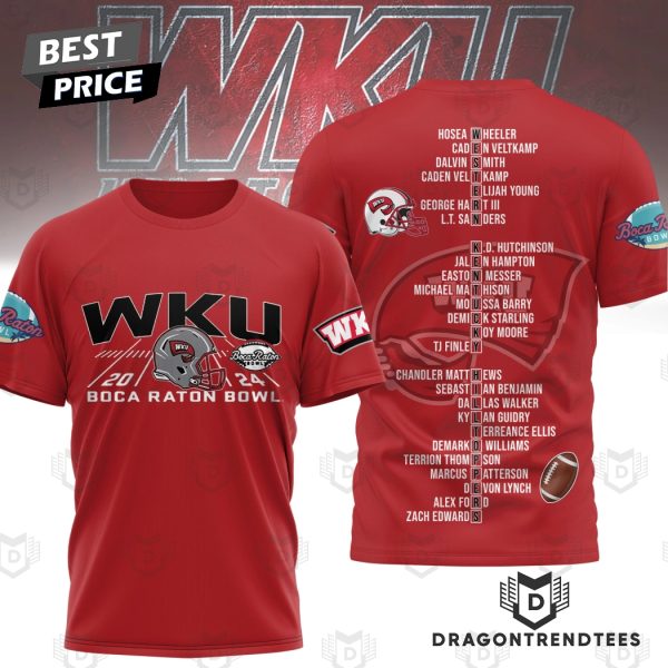 Western Kentucky Hilltoppers 2024 Boca Raton Bowl 3D T-Shirt