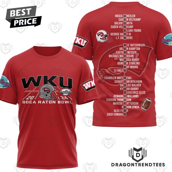 Western Kentucky Hilltoppers 2024 Boca Raton Bowl 3D T-Shirt