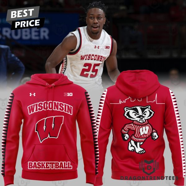 Wisconsin Badgers Basketball Logo Design Hoodie – Red