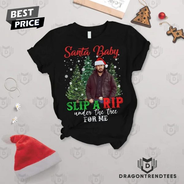 Yellowstone Santa Baby Slip A Rip Under The Tree For Me Pajamas Set