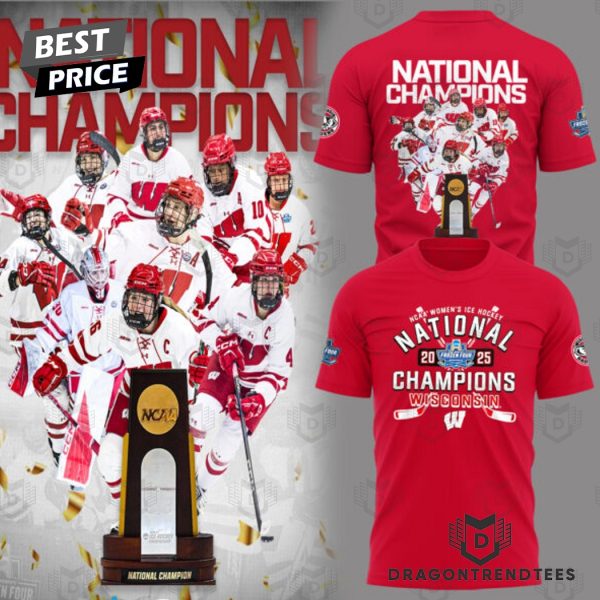 2025 Wisconsin Badgers Womens Hockey Tournament Champions 3D T-Shirt