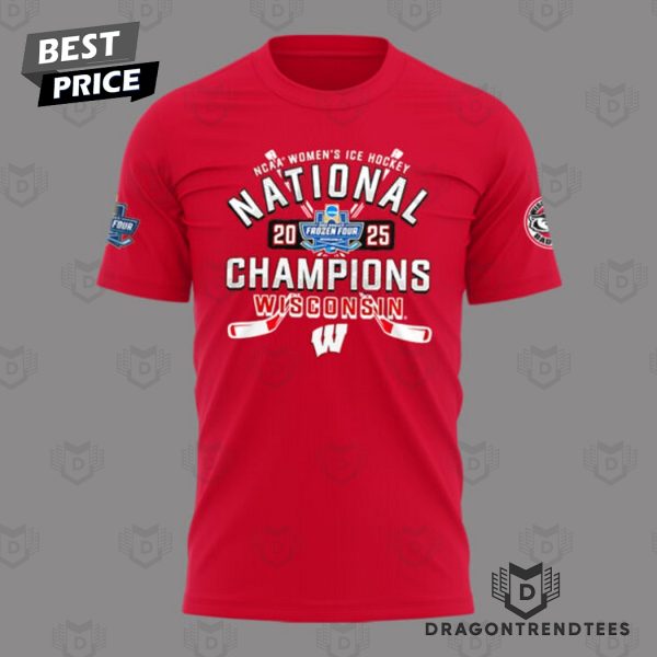2025 Wisconsin Badgers Womens Hockey Tournament Champions 3D T-Shirt