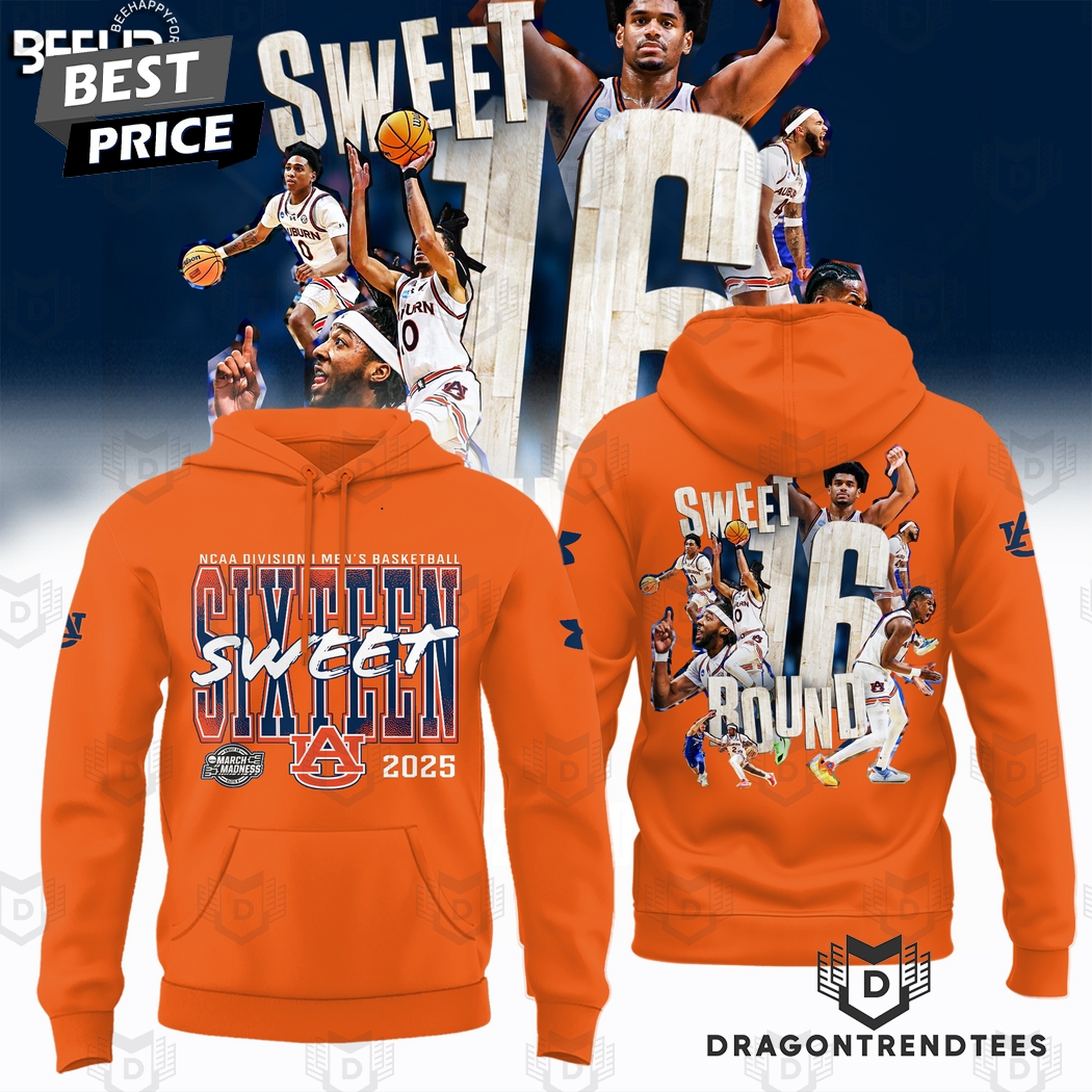 Auburn Tigers 2025 NCAA Mens Basketball Tournament March Madness Sweet Six Teen Hoodie - Orange Auburn Tigers 2025 NCAA Mens Basketball Tournament March Madness Sweet Six Teen Hoodie - Orange