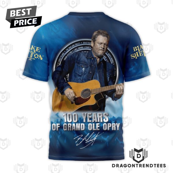 Blake Shelton 100 Years Of Grand Ole Opry Signature 3D T-Shirt