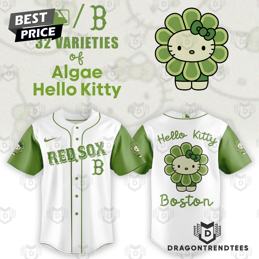 Boston Red Sox x 32 Algae Hello Kitty Baseball Jersey Boston Red Sox x 32 Algae Hello Kitty Baseball Jersey