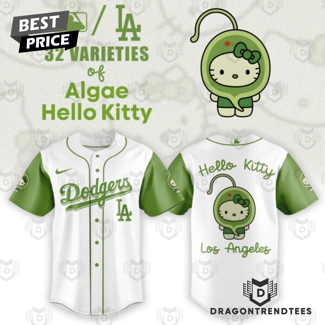 Los Angeles Dodgers x 32 Algae Hello Kitty Baseball Jersey Los Angeles Dodgers x 32 Algae Hello Kitty Baseball Jersey