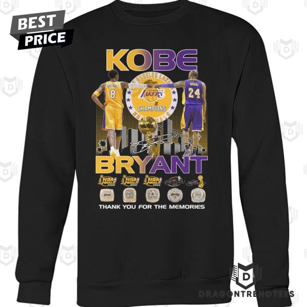 Los Angeles Lakers Kobe Bryant Champions Signature Thank You For The Memories Unisex T-Shirt