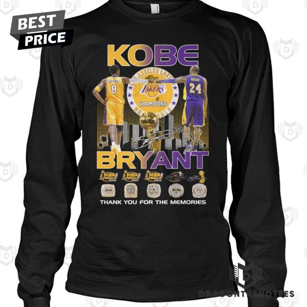 Los Angeles Lakers Kobe Bryant Champions Signature Thank You For The Memories Unisex T-Shirt