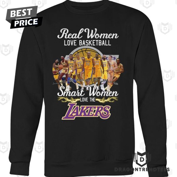 Real Women Love Basketball Smart Women Love The Los Angeles Lakers Signature Unisex T-Shirt