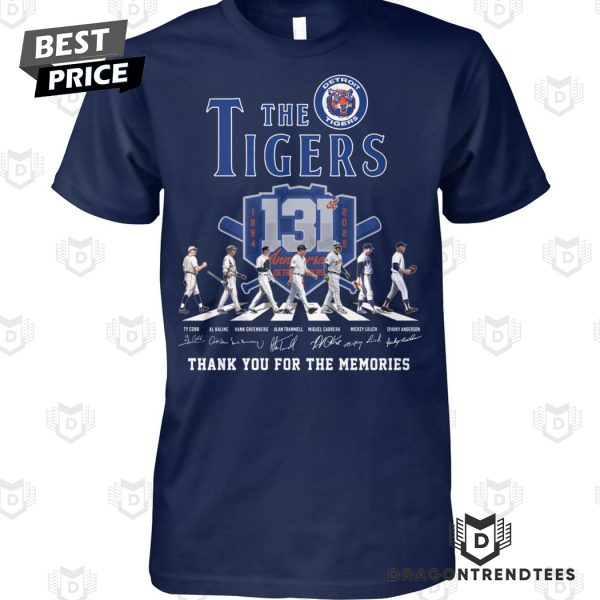 The Detroit Tigers 1894-2025 131 Years Signature Thank You For The Memories Unisex T-Shirt