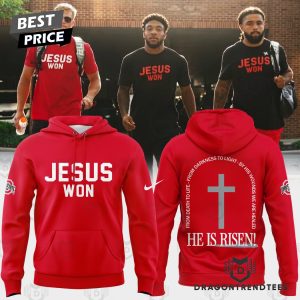 Ohio State Buckeyes Football 2025 JESUS WON He Is Risen Red Special Hoodie