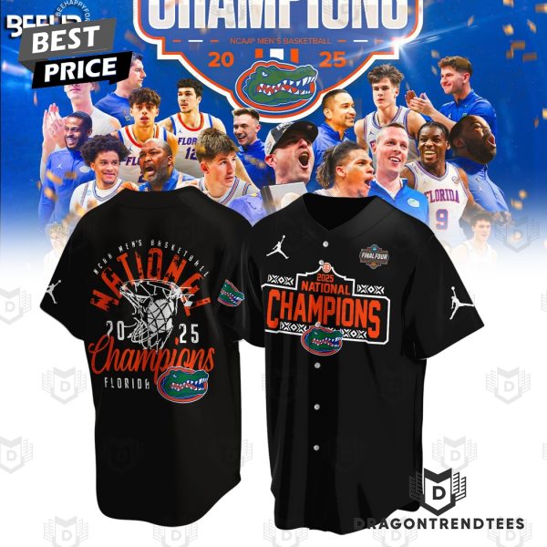 Florida Gators 2025 NCAA Mens Basketball National Champions Baseball Jersey – Black