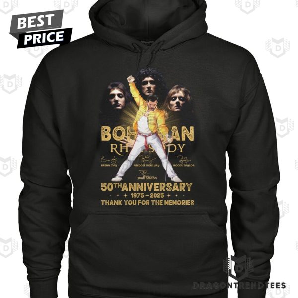 Freddie Mercury Bohemian Rhapsody 50th Anniversary 1975-2025 Signature Thank You For The Memories Unisex T-Shirt
