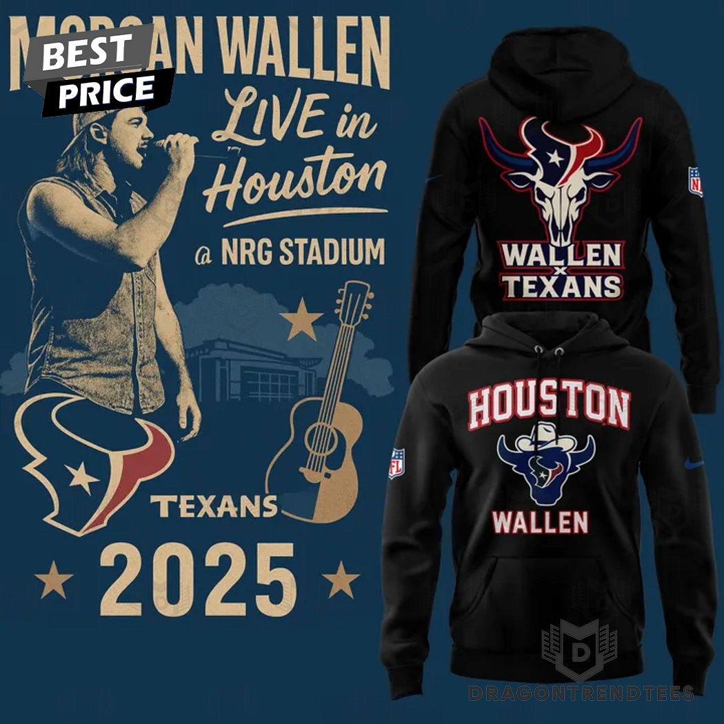 Houston Texans x Morgan Wallen Live In Houston NRG Stadium Hoodie - Black Houston Texans x Morgan Wallen Live In Houston NRG Stadium Hoodie - Black