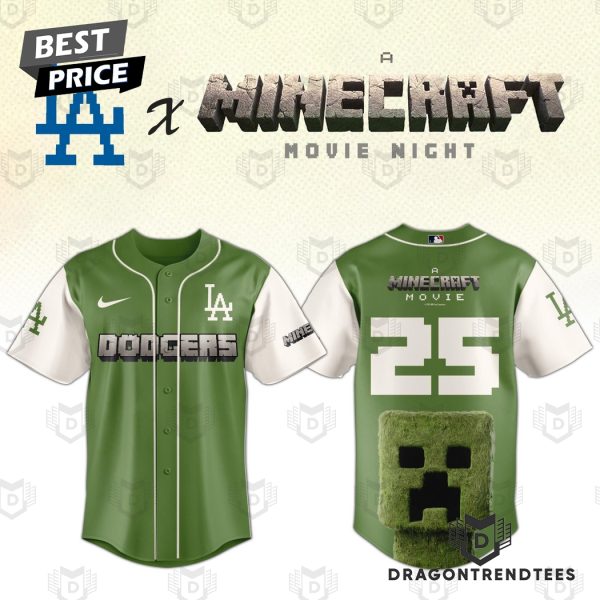 Los Angeles Dodgers x A Min ecraft Movie Night Baseball Jersey
