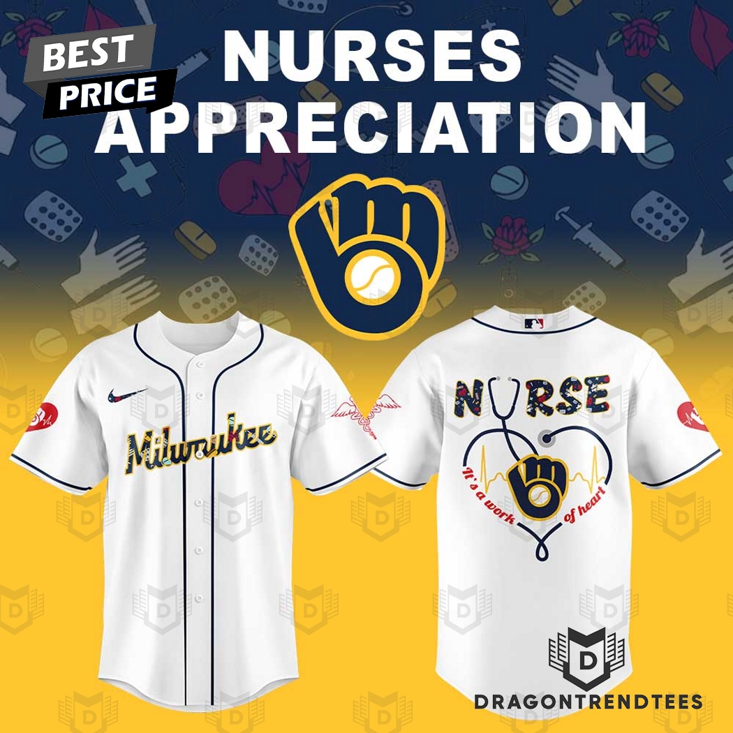 Milwaukee Brewers Its A Work Of Heart Baseball Jersey Milwaukee Brewers Its A Work Of Heart Baseball Jersey