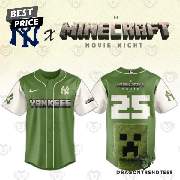New York Yankees x A Min ecraft Movie Night Baseball Jersey