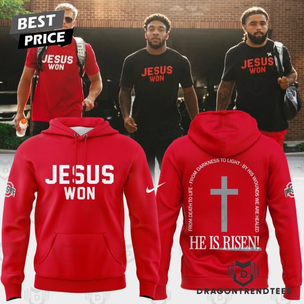 Ohio State Buckeyes Football 2025 JESUS WON He Is Risen Red Special Hoodie