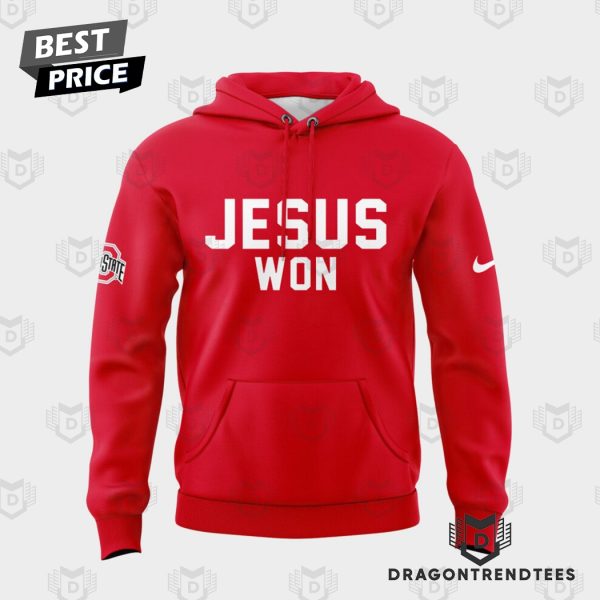 Ohio State Buckeyes Football 2025 JESUS WON He Is Risen Red Special Hoodie