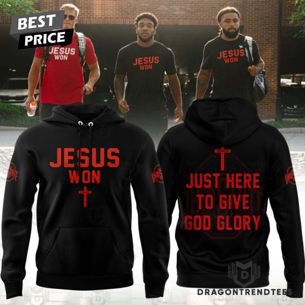Ohio State Buckeyes JESUS WON Just Here To Give God Glory Special Hoodie