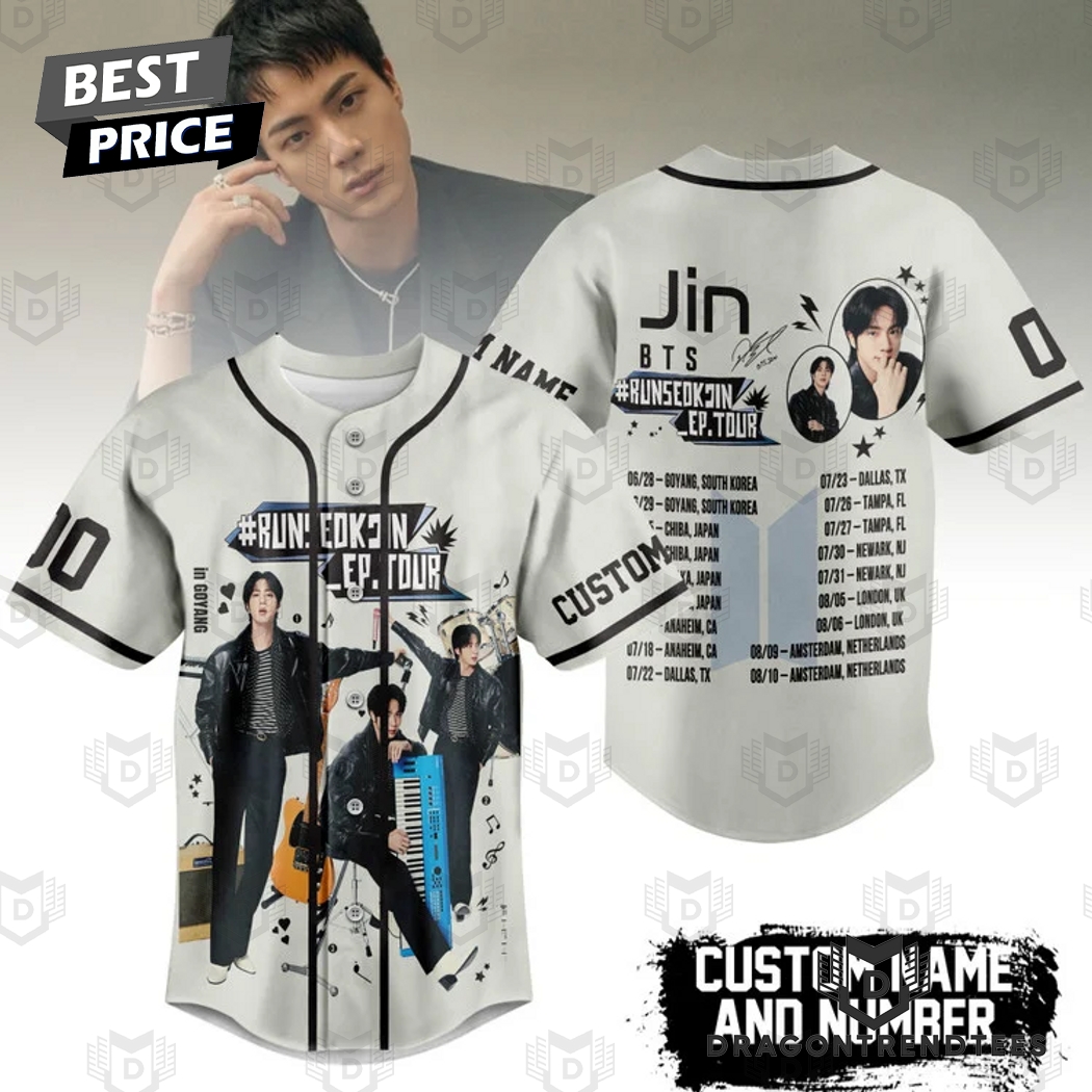 Personalized BTS Jin Run Seokjin Ep Tour Signature Baseball Jersey Personalized BTS Jin Run Seokjin Ep Tour Signature Baseball Jersey