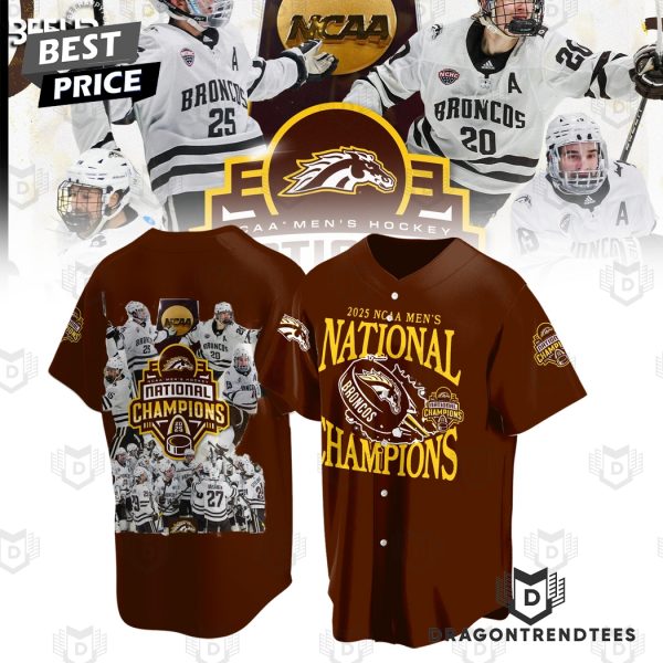Western Michigan Broncos NCAA Frozen Four Mens Ice Hockey National Champions 2025 Baseball Jersey