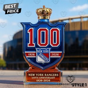 New York Rangers 100th Anniversary 2025 Whiskey Bottle