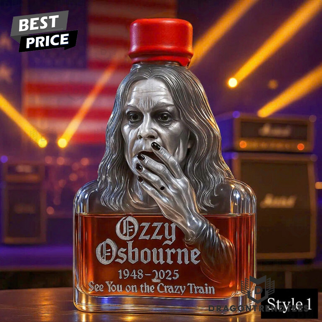 Ozzy Osbourne Memorial See You On The Crazy Train 2025 Whiskey Bottle Ozzy Osbourne Memorial See You On The Crazy Train 2025 Whiskey Bottle