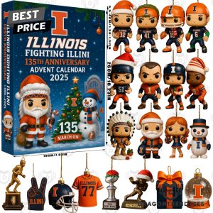 Illinois Fighting Illini Tropical Summer Hawaiian Shirt Illinois Fighting Illini 135th Anniversary Advent Calendar 2025
