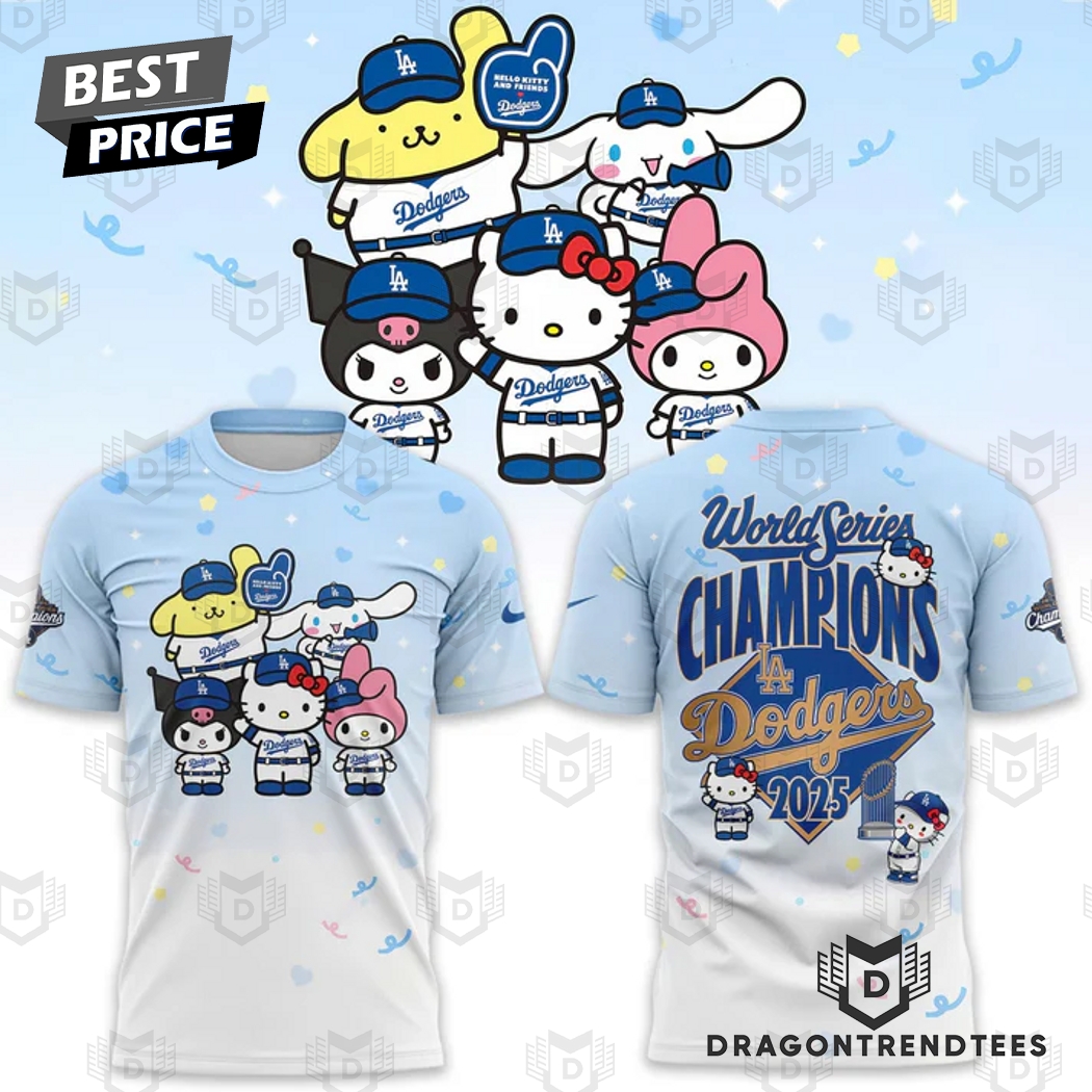 2025 Kitty x Los Angeles Dodgers 2025 World Series Champions 3D T-Shirt 2025 Kitty x Los Angeles Dodgers 2025 World Series Champions 3D T-Shirt