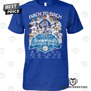 Los Angeles Dodgers Back To Back 2025 World Series Champion Signature Unisex T-Shirt