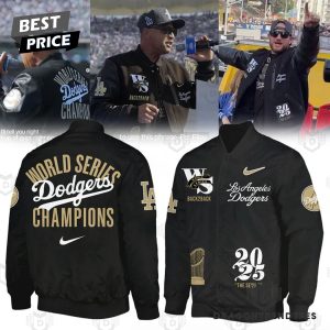 Los Angeles Dodgers 2025 World Series Champions Black Baseball Jacket