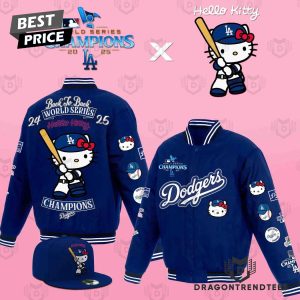 Los Angeles Dodgers Kitty 2025 Back To Back World Series Champions Baseball Jacket
