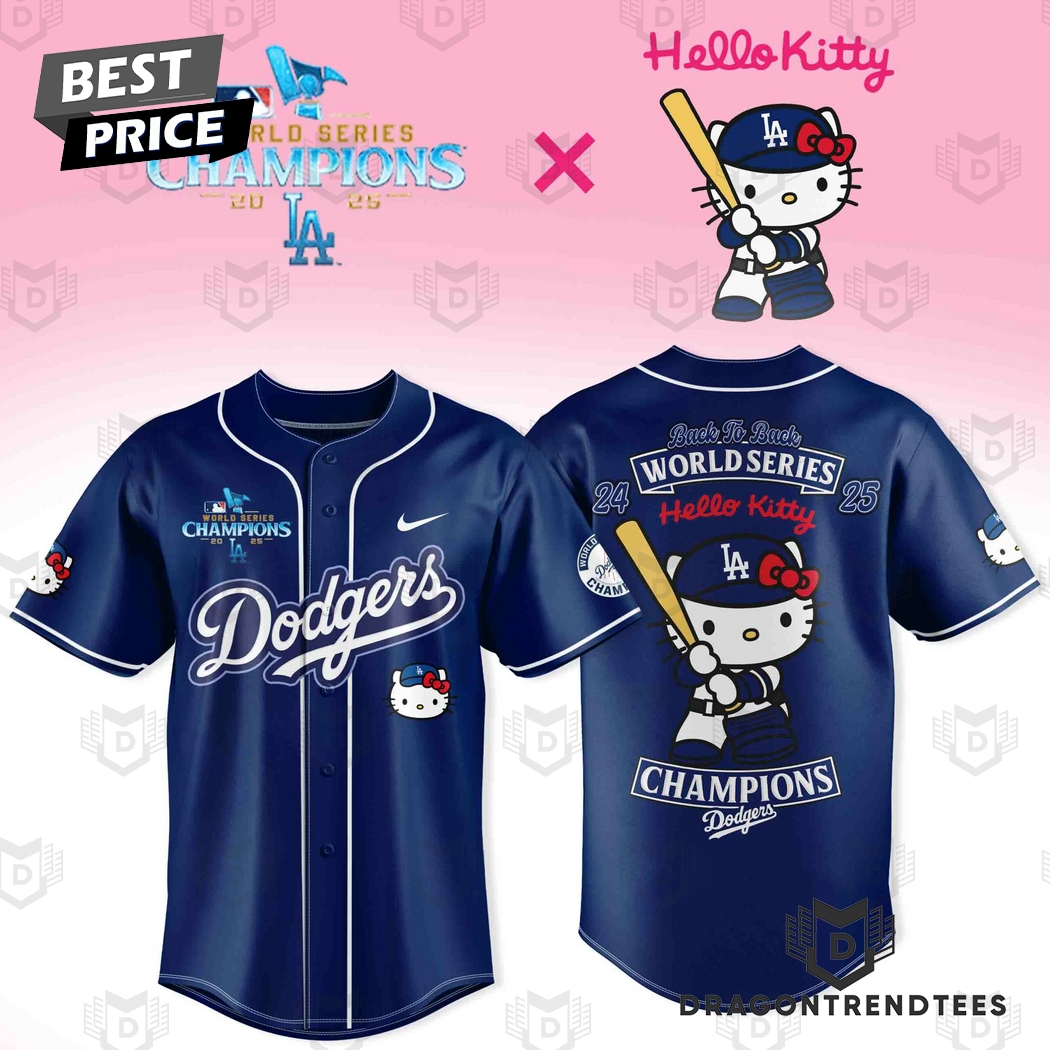 Los Angeles Dodgers Kitty 2025 Back To Back World Series Champions Baseball Jersey - Blue Los Angeles Dodgers Kitty 2025 Back To Back World Series Champions Baseball Jersey - Blue