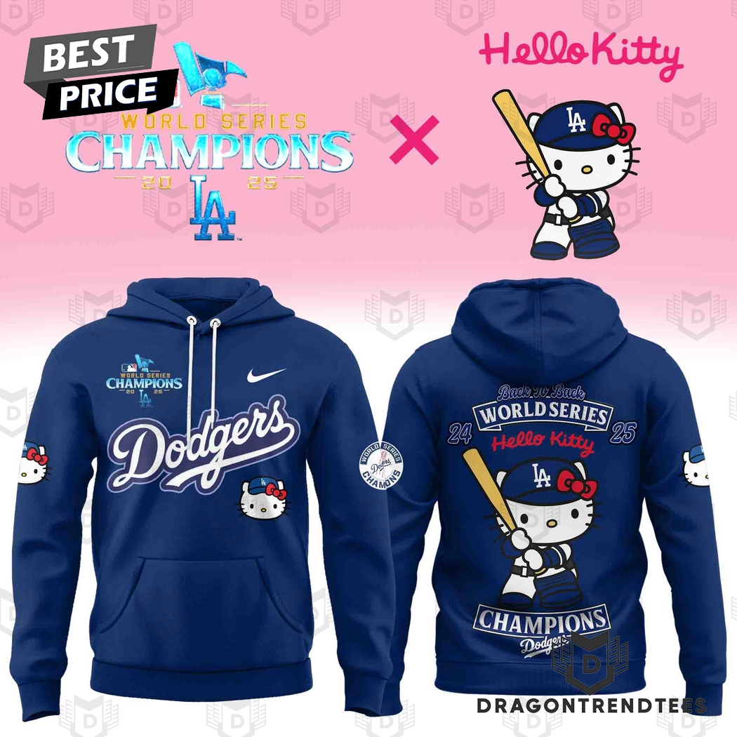 Los Angeles Dodgers Kitty 2025 Back To Back World Series Champions Hoodie Los Angeles Dodgers Kitty 2025 Back To Back World Series Champions Hoodie