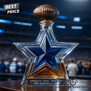 Dallas Cowboys 65th Anniversary Whiskey Bottle