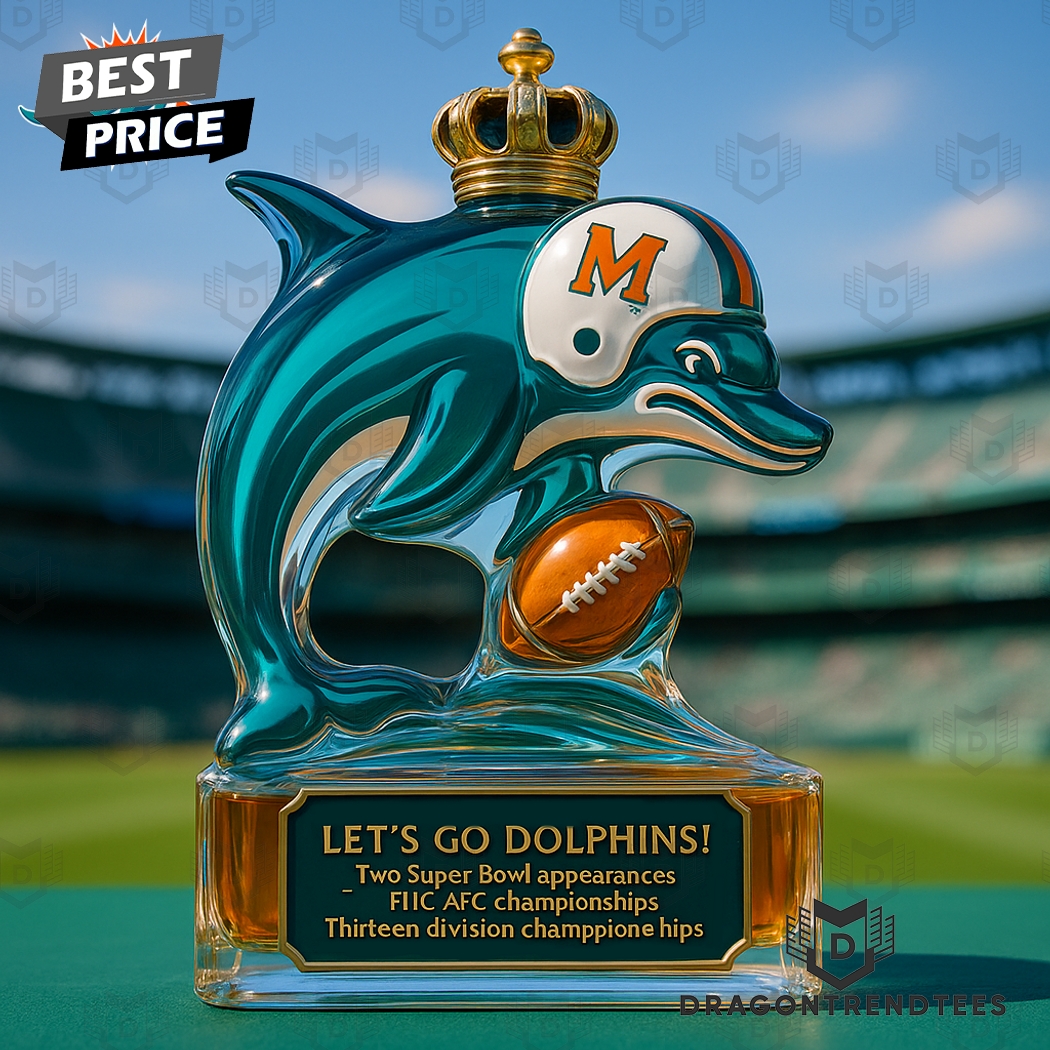 Miami Dolphins Lets Go Dolphins Whiskey Bottle Miami Dolphins Lets Go Dolphins Whiskey Bottle