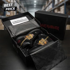 Iron Maiden The Number Of The Beast Eddie Custom Black Nike Dunk High Pro Sneakers