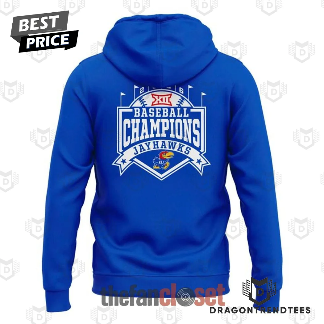 Kansas Jayhawks 2026 Big 12 Baseball Champions Limited Edition Hoodie Kansas Jayhawks 2026 Big 12 Baseball Champions Limited Edition Hoodie