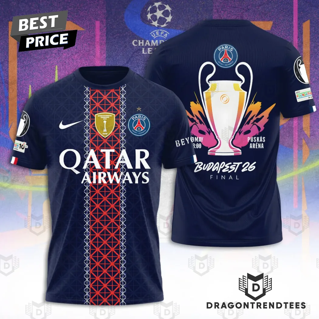 Paris Saint-Germain PSG 2026 Champions League Final Budapest Trophy Fan Edition Football Jersey Paris Saint-Germain PSG 2026 Champions League Final Budapest Trophy Fan Edition Football Jersey