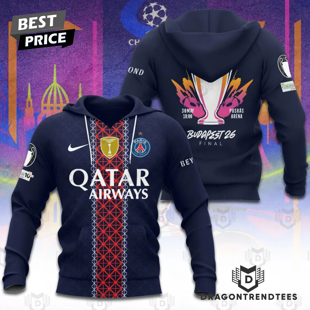 Paris Saint-Germain PSG 2026 Champions League Final Budapest Trophy Fan Edition Football Jersey Paris Saint-Germain PSG 2026 Champions League Final Budapest Trophy Fan Edition Football Jersey