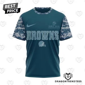 Cleveland Browns US Navy Veteran 250 Years American Freedom Camo Patriotic 3D T-Shirt
