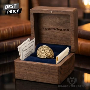 Personalized America 250th Anniversary 1776-2026 Patriotic US Eagle Gold Commemorative Signet Ring