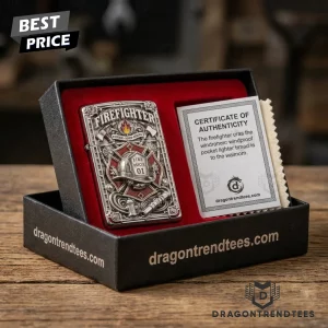 Firefighter Fire Rescue 3D Embossed Maltese Cross First Responder Antique Silver Windproof Pocket Lighter