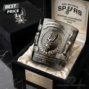 San Antonio Spurs 2026 Western Conference Champions Limited Edition Commemorative Whiskey Glass